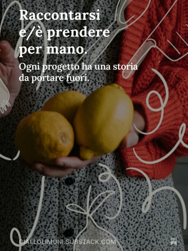 Raccontare di sé per chi non ama stare al centro delle attenzioni può non essere immediato.
Nella newsletter giallo limoni inizio a parlare di cosa voglia dire raccontare il mondo attorno al progetto e iniziamo a rendere le cose più semplici anche per che è introversa.
Sì la grafica può aiutare. 
Puoi leggere il numero o iscriverti al link in bio😀